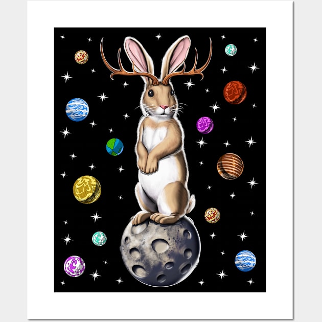 Jackalope Rabbit Wall Art by underheaven